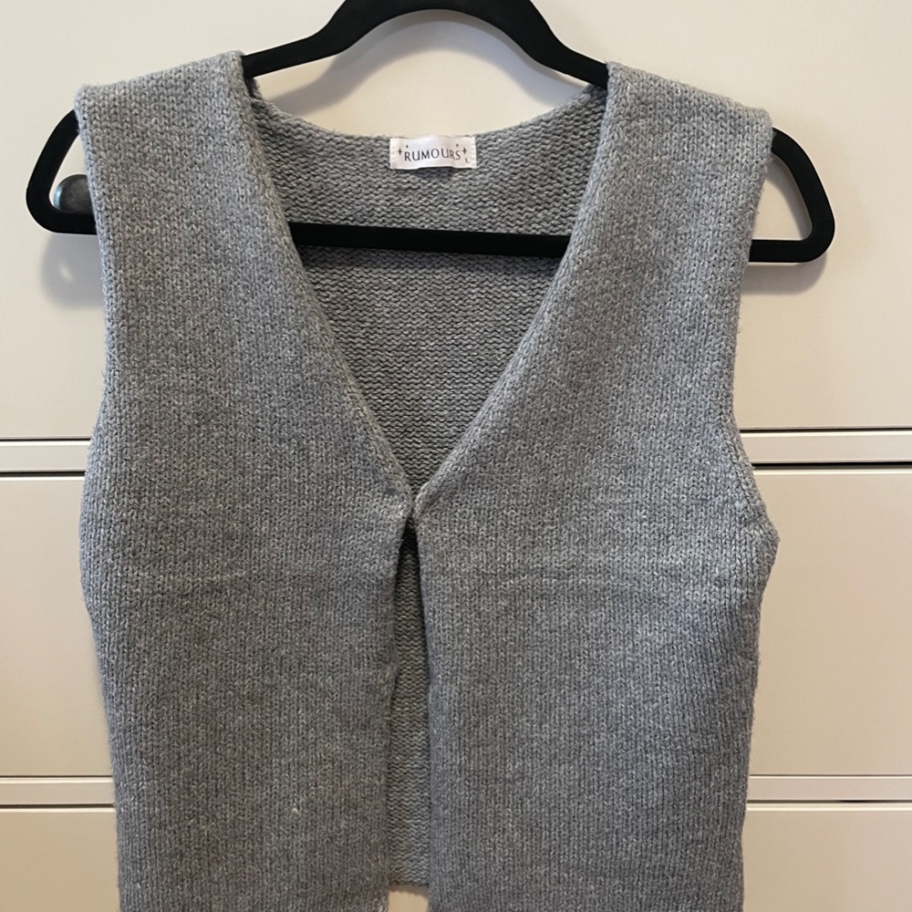 Gray V-Neck Women's Sweater Vest